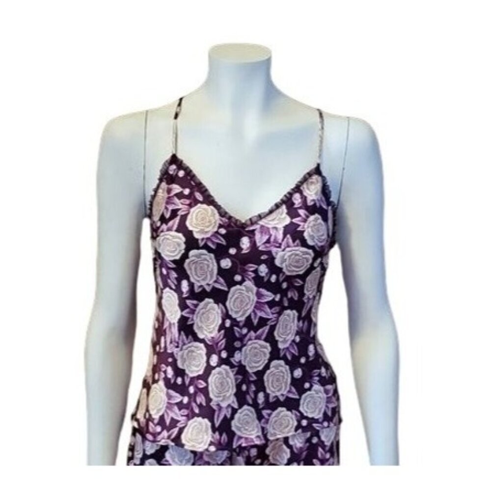 Victoria's Secret Purple Floral Satin Camisole